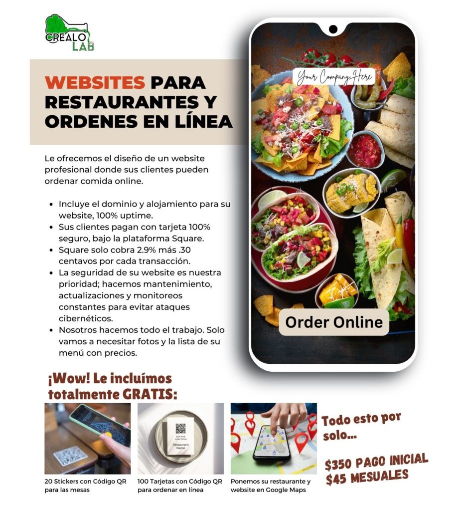 Sitios web para restaurantes latinos y mexicanos en Estados Unidos