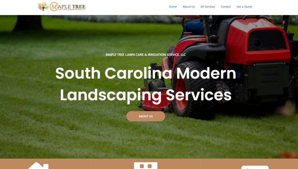 maple tree lawn care and irrigation service, south carolina, landscaping